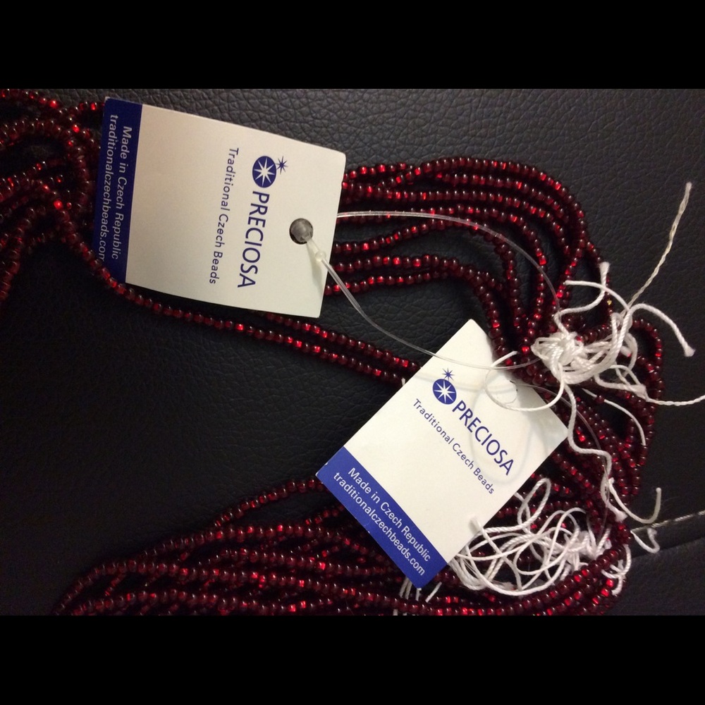 Brand New dark red real Czech beads